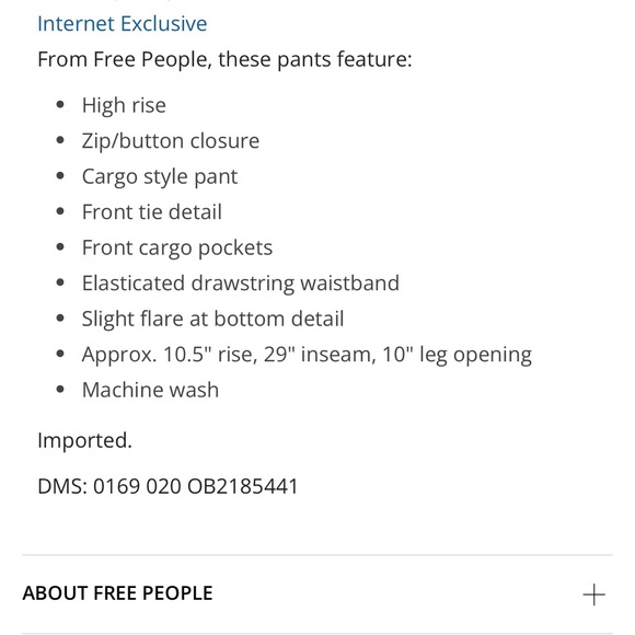 Free People We The Free Park Ave Pants Adventurer Size Large - Picture 5 of 11